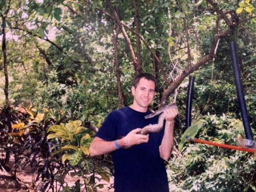 Costa Rica Bryon with snake